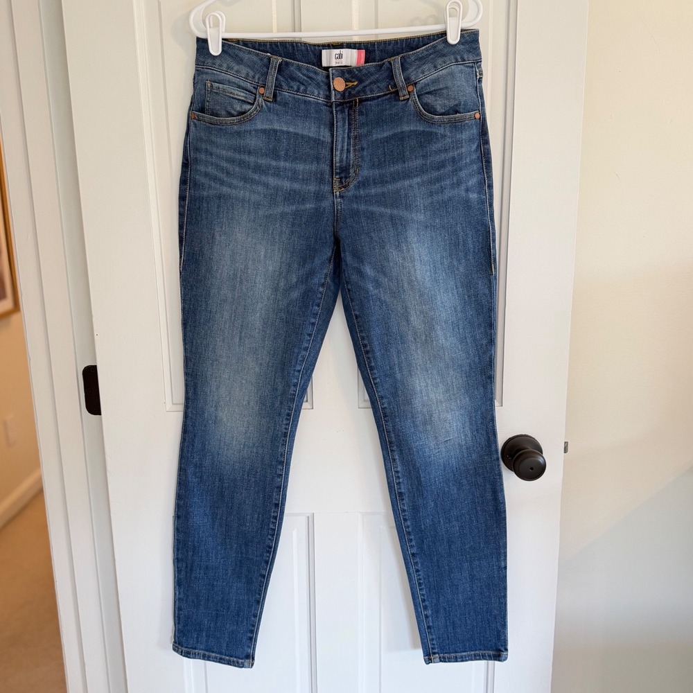 Cabi Skinny Jeans Women's Size 12 Medium Wash Stretch Denim Slim Fit